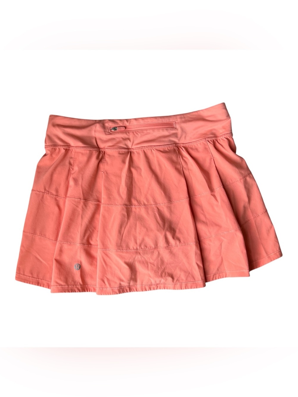 Lululemon Pace Rival Mid-Rise Skirt Long Tennis Sunny Coral Women Size 6 EUC HTF